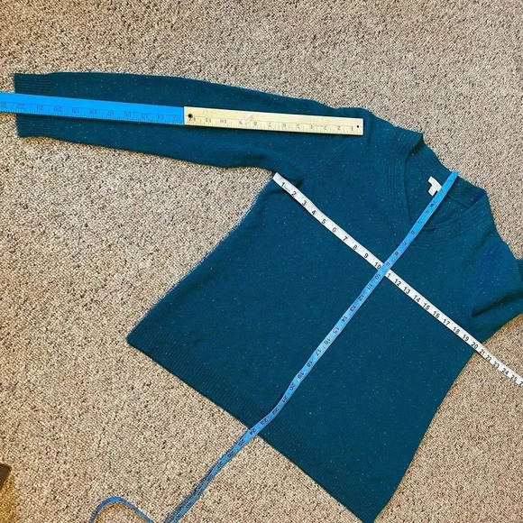 Talbots Wool Blend Green Sweater Women Size Lp - Picture 3 of 4